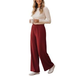 055 Wide Leg Red Pants
